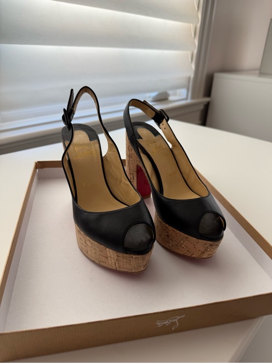 Christian Louboutin Shoes - Christian Louboutin Black Leather Dona Anna Size 37